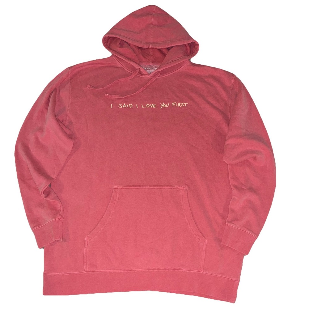 Selena Gomez Hoodie XXL Pigment Pink I Said I Love You First Merch‎ NEW *spots